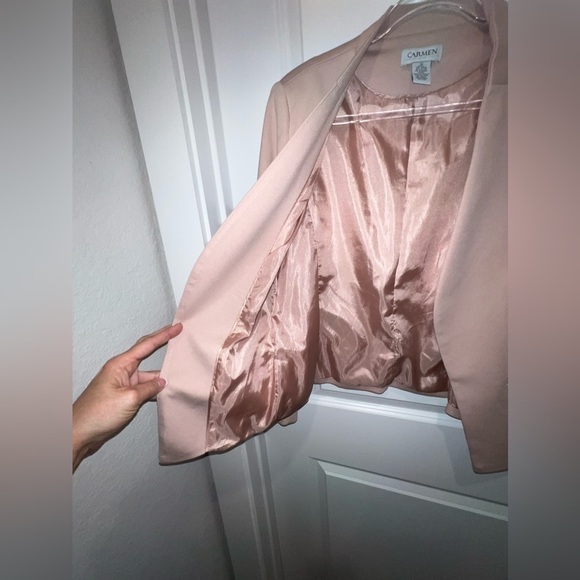 Carmen Marc Valvo Mauve Pink Blazer Size 10 - Picture 6 of 8